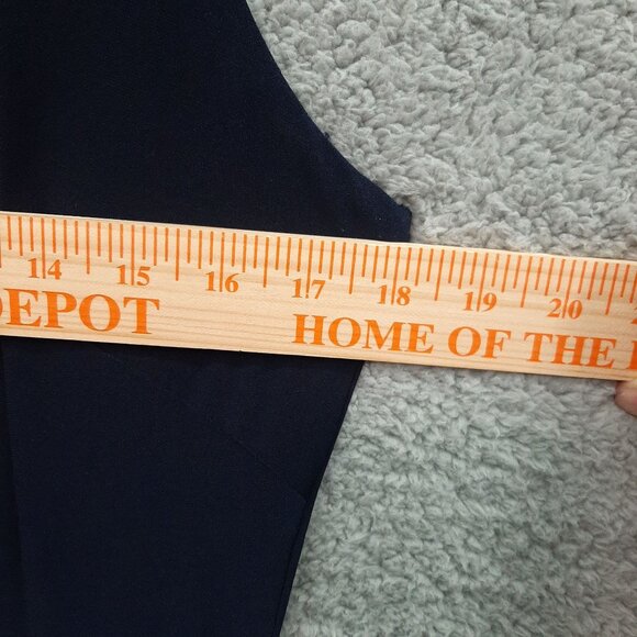 Lauren Ralph Lauren Nave Blue Classic Sleeveless Dress Faux wrap belt Size 12 - Picture 3 of 9